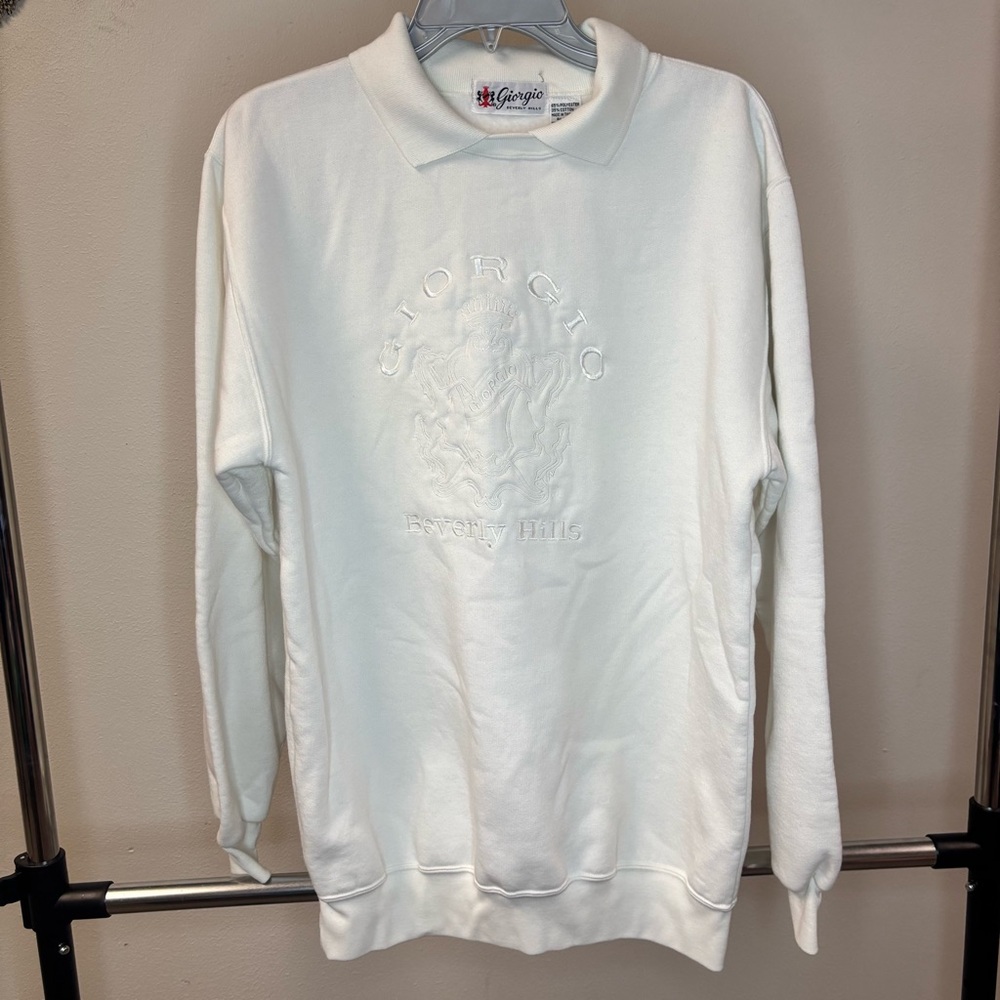 Giorgio Beverly Hills‎ Vintage White Men's Sweater Size Large